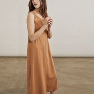 New Elizabeth And James Calfna Sleeves Dress Tan